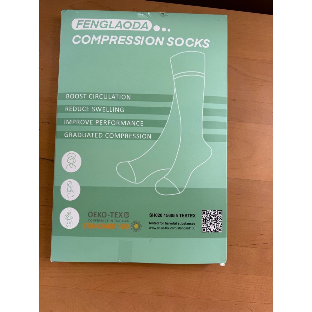 Fenglaoda Compression Socks Women Men 6 Pairs Knee High Support Large-XLarge